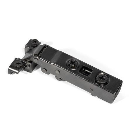 BISAGRA PUMA CLIP CAM  APERTURA 105º PARA PUERTAS DE PERFIL ALUMINIO ACABADO GRAFITO CIERRE AMORTIGUADO CODO RECTO