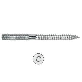 ESPARRAGO 2 ROSCAS TORX 6-40 ZINCADO LARGO 60MM DIÁMETRO 6MM