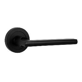 MANIVELA CON ROSETA REDONDA DE ALUMINIO RENTAL Ø50 NEGRO MATE / NIQUEL MATE ACABADO NEGRO MATE