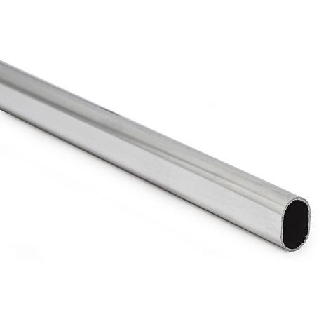 TUBO STOR ARMARIO OVALADO 22-15 3M CROMADO  GROSOR 0,8MM (VENTA POR BARRA DE 3M.) (CAJA 3)