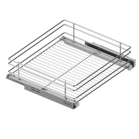 BANDEJA MULTIUSO CLASSIC M300 H120 CROMO  CON GUIA OCULTA CA, EXTRACCIÓN TOTAL 30KG. SP16-19. MODULO MODULO 450 ALT