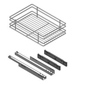 BANDEJA MULTIUSO CLASSIC M300 H120 CROMO  CON GUIA OCULTA CA, EXTRACCIÓN TOTAL 30KG. SP16-19. MODULO MODULO 450 ALT