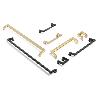 TIRADOR ZAMAK MODELO CELSO ACABADOS NEGRO MATE Y ORO SATINADO ACABADO ORO SATINADO DIST. AGUJERO DIST. 32MM.