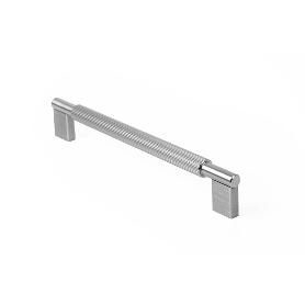 TIRADOR ALUMINIO MODELO ARPA ACABADOS EFECTO INOX, LATON CEPILLADO, NEGRO CEPILLADO ACABADO EFECTO INOX DIST. AGUJE