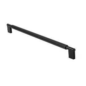TIRADOR ALUMINIO MODELO ARPA ACABADOS EFECTO INOX, LATON CEPILLADO, NEGRO CEPILLADO ACABADO NEGRO CEPILLAD DIST. AG