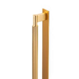 TIRADOR ALUMINIO MODELO ARPA PLATE CON PLACA ACABADOS DISPONIBLES EFECTO INOX, NEGRO CEPILLADO Y LATON CEPILLADO AC
