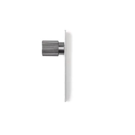 POMO ALUMINIO MODELO ARPA PLATE CON PLACA ACABADOS DISPONIBLES EFECTO INOX, NEGRO CEPILLADO Y LATON CEPILLADO ACABA