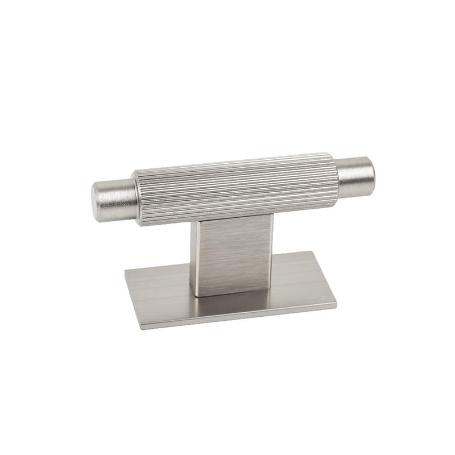 POMO ALUMINIO MODELO ARPA PLATE CON PLACA ACABADOS DISPONIBLES EFECTO INOX, NEGRO CEPILLADO Y LATON CEPILLADO ACABA