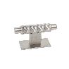 POMO ALUMINIO MODELO ARPA PLATE CON PLACA ACABADOS DISPONIBLES EFECTO INOX, NEGRO CEPILLADO Y LATON CEPILLADO ACABA