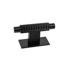 POMO ALUMINIO MODELO ARPA PLATE CON PLACA ACABADOS DISPONIBLES EFECTO INOX, NEGRO CEPILLADO Y LATON CEPILLADO ACABA