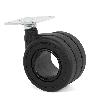 RUEDA GIRATORIA MODELO KOO ARO DOBLE Ø65 ACABADO NEGRO CON PLETINA