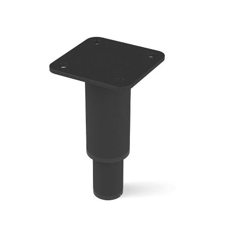 PATA METÁLICA STORMY Ø35 H90-H150 CON PLACA ACABADO NEGRO