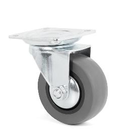 RUEDA GIRATORIA MODELO EMILY ARO GOMA Ø50 ZINCADO CON FRENO/SIN FRENO FRENO SIN FRENO