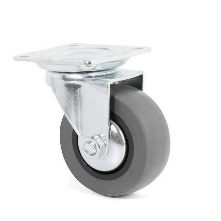 RUEDA GIRATORIA MODELO EMILY ARO GOMA Ø50 ZINCADO CON FRENO/SIN FRENO FRENO SIN FRENO