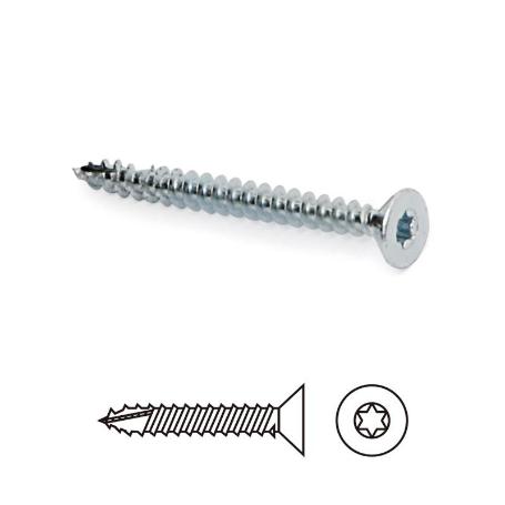 TORNILLO ROSCA MADERA S-FIX CABEZA PLANA TORX ZINCADO DIÁMETRO 5MM LARGO 70/45 (CAJA 200)