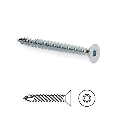 TORNILLO ROSCA MADERA S-FIX CABEZA PLANA TORX ZINCADO LARGO 80MM R/PARCIAL DIÁMETRO 5MM (CAJA 200)