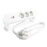 REGLETA DEKS 3TT+USB A/C NEGRO MATE / BLANCO ACABADO NEGRO MATE