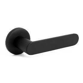 JUEGO DE MANIVELAS CON ROSETA ALUMINIO. MODELO SHAPE 1320 Ø50 ACABADO NEGRO