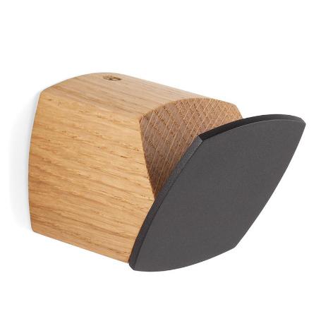 PERCHA MEGG 45X45MM ROBLE/GRIS LAVA MADERA/ZAMAK