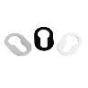 BOCALLAVE ADHESIVO OVAL 26X42X1 ACABADO CROMO SATINADO, NEGRO, BLANCO ACABADO NEGRO