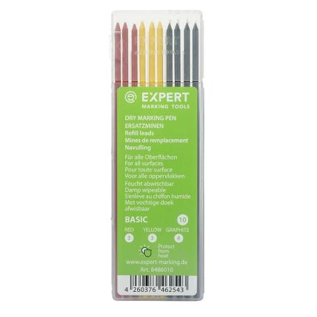 MINAS MARCADOR EXPERT DRY BASIC 10U 4XGRAPHITE 3XAMARILLO 3XROJO EK-8486010