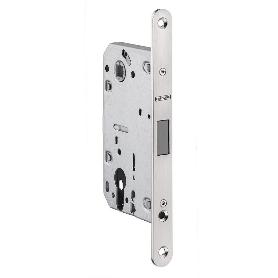 CERRADURA MAGNÉTICA EMBUTIDA MODELO CAITLIN PARA BOMBILLO EUROPEO - ACERO INOX SATINADO ACABADO EFECTO INOX