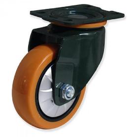 RUEDA GIRATORIA PLACA PU 100MM