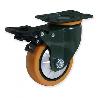 RUEDA GIRATORIA PLACA PU 100MM CON FRENO
