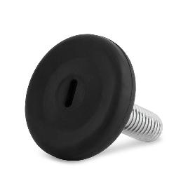 PIE NIVELADOR ANTIDESLIZANTE TINI M8 Ø30 ACERO-PLÁSTICO ACABADO ZINCADO-NEGRO