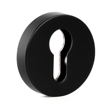 BOCALLAVE SEGURIDAD Ø51X10MM NEGRO, CROMO CEPILLADO, LATÓN MATE ACABADO NEGRO