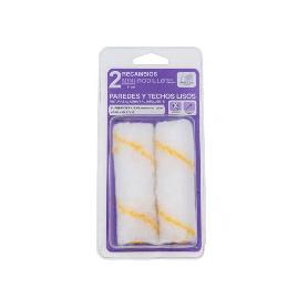 2 REC.MINI RODILLO POLIAMIDA 6CM P-T.LIS PAREDES Y TECHOS LISOS