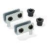 EMUCA JUEGO DE BISAGRAS INTERIORES PARA PUERTA CRISTAL, 4-6MM ESPESOR, ACERO, GRIS METALIZADO