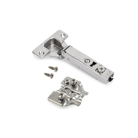 EMUCA LOTE DE 20 BISAGRAS RECTAS X92 CON CIERRE SUAVE Y SUPLEMENTOS MONTAJE MIXTO, DIÁMETRO 5X9.5MM, ALTURA 0, ACER