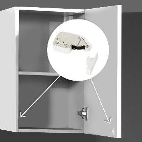 EMUCA LOTE DE 10 CIERRES DE VAIVÉN PARA MUEBLES FAST LATCH, ACERO Y PLÁSTICO, BLANCO