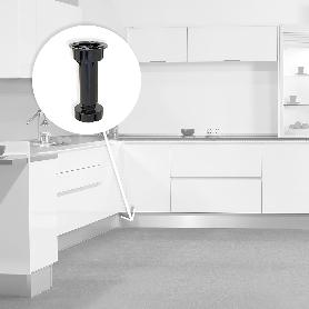 EMUCA LOTE DE 10 KITS DE PIES NIVELADORES PARA MUEBLE BONE, CON BASE PREMONTADA, ALTURA 120MM, REGULABLE 118-135MM,