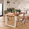 EMUCA JUEGO DE PATAS RECTANGULARES SQUARE PARA MESA, ANCHO 600MM, ACERO, PINTADO BLANCO