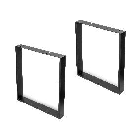 EMUCA JUEGO DE PATAS RECTANGULARES SQUARE PARA MESA, ANCHO 600MM, ACERO, PINTADO NEGRO