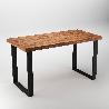 EMUCA JUEGO DE PATAS RECTANGULARES SQUARE PARA MESA, ANCHO 600MM, ACERO, PINTADO NEGRO