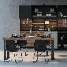 EMUCA JUEGO DE PATAS RECTANGULARES SQUARE PARA MESA, ANCHO 600MM, ACERO, PINTADO NEGRO