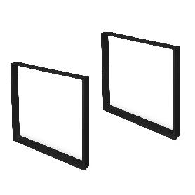 EMUCA JUEGO DE PATAS RECTANGULARES SQUARE PARA MESA, ANCHO 800MM, ACERO, PINTADO NEGRO