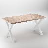 EMUCA JUEGO DE PATAS CROSS PARA MESA, ANCHO 695MM, ACERO, PINTADO BLANCO