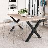 EMUCA JUEGO DE PATAS CROSS PARA MESA, ANCHO 695MM, ACERO, PINTADO NEGRO
