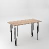 EMUCA LOTE DE 4 PATAS HAIRPIN DE 3 VARILLAS PARA MESA, ALTURA 710MM, ACERO, PINTADO NEGRO