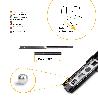 EMUCA LOTE DE 5 JUEGOS DE GUÍAS PARA CAJONES, DE BOLAS, ALTURA 45MM, PROFUNDIDAD 450MM, EXTRACCIÓN TOTAL, NEGRO