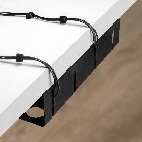 EMUCA LOTE DE 2 BANDEJAS ORGANIZADORAS DE CABLES PARA DEBAJO DE LA MESA, LARGO 430 MM, ACERO, PINTADO NEGRO