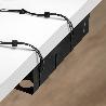 EMUCA LOTE DE 2 BANDEJAS ORGANIZADORAS DE CABLES PARA DEBAJO DE LA MESA, LARGO 430 MM, ACERO, PINTADO NEGRO