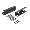 EMUCA LOTE DE 2 BANDEJAS ORGANIZADORAS DE CABLES PARA DEBAJO DE LA MESA, LARGO 430 MM, ACERO, PINTADO NEGRO