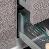 EMUCA CAJÓN EXTERIOR VERTEX 40KG CON LATERAL DE VIDRIO DE ALTURA 131MM, PROFUNDIDAD 500MM, ACERO Y ALUMINIO Y CRIST