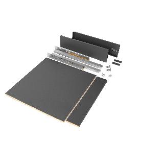 EMUCA KIT DE CAJÓN PARA COCINA O BAÑO VERTEX DE ALTURA 93MM CON REGULACIÓN 3D, TABLEROS INCLUIDOS, MÓDULO 600MM, GR