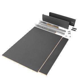 EMUCA KIT DE CAJÓN PARA COCINA O BAÑO VERTEX DE ALTURA 93MM CON REGULACIÓN 3D, TABLEROS INCLUIDOS, MÓDULO 900MM, GR